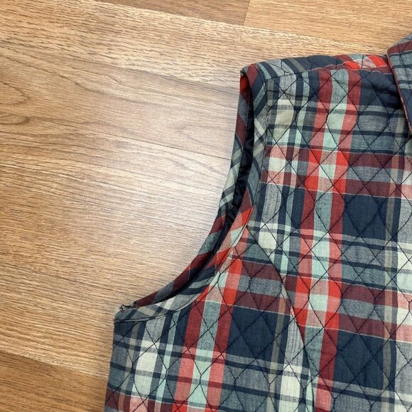 Vintage Brunswick Square Quilted Vest Jacket Plaid Sleeveless Women's XL - Picture 4 of 7